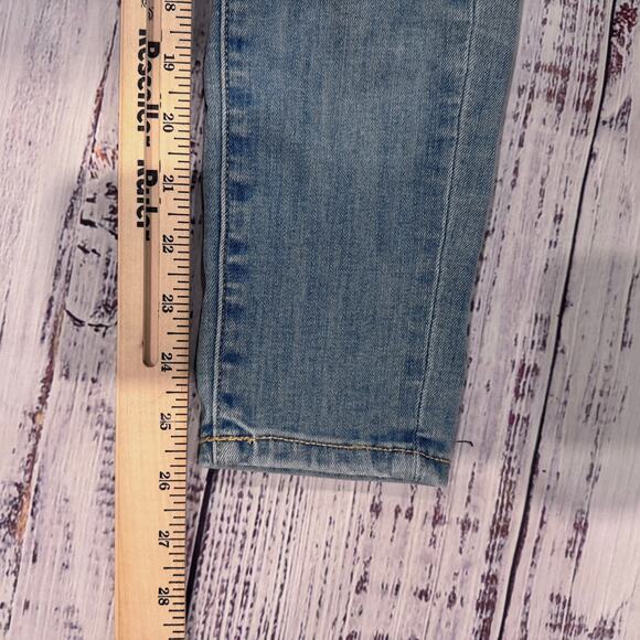 AE Super Hi-Rise Jegging Women’s 4 Short Next Level Stretch Raw Hem Distressed - Picture 5 of 8